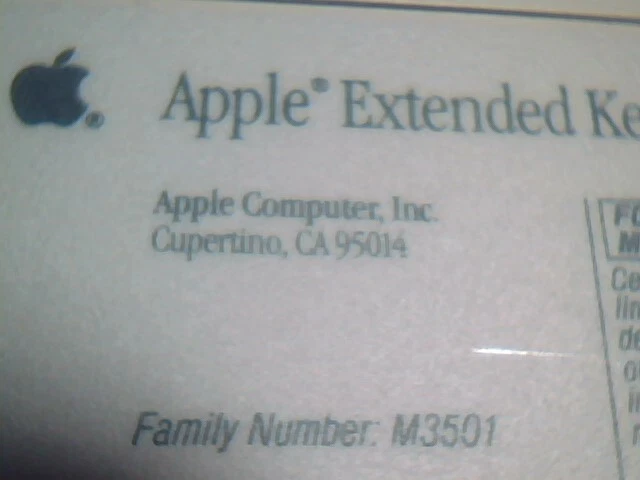 Apple Extended Keyboard II M3501 BCGM3501 825-2031-A FRENCH white ALPS Ireland - image 4