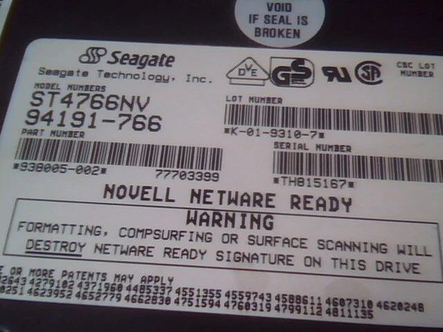 SCSI Hard Disk Drive 50-pin Seagate ST4766NV 94191-766 5.25FH - image 2