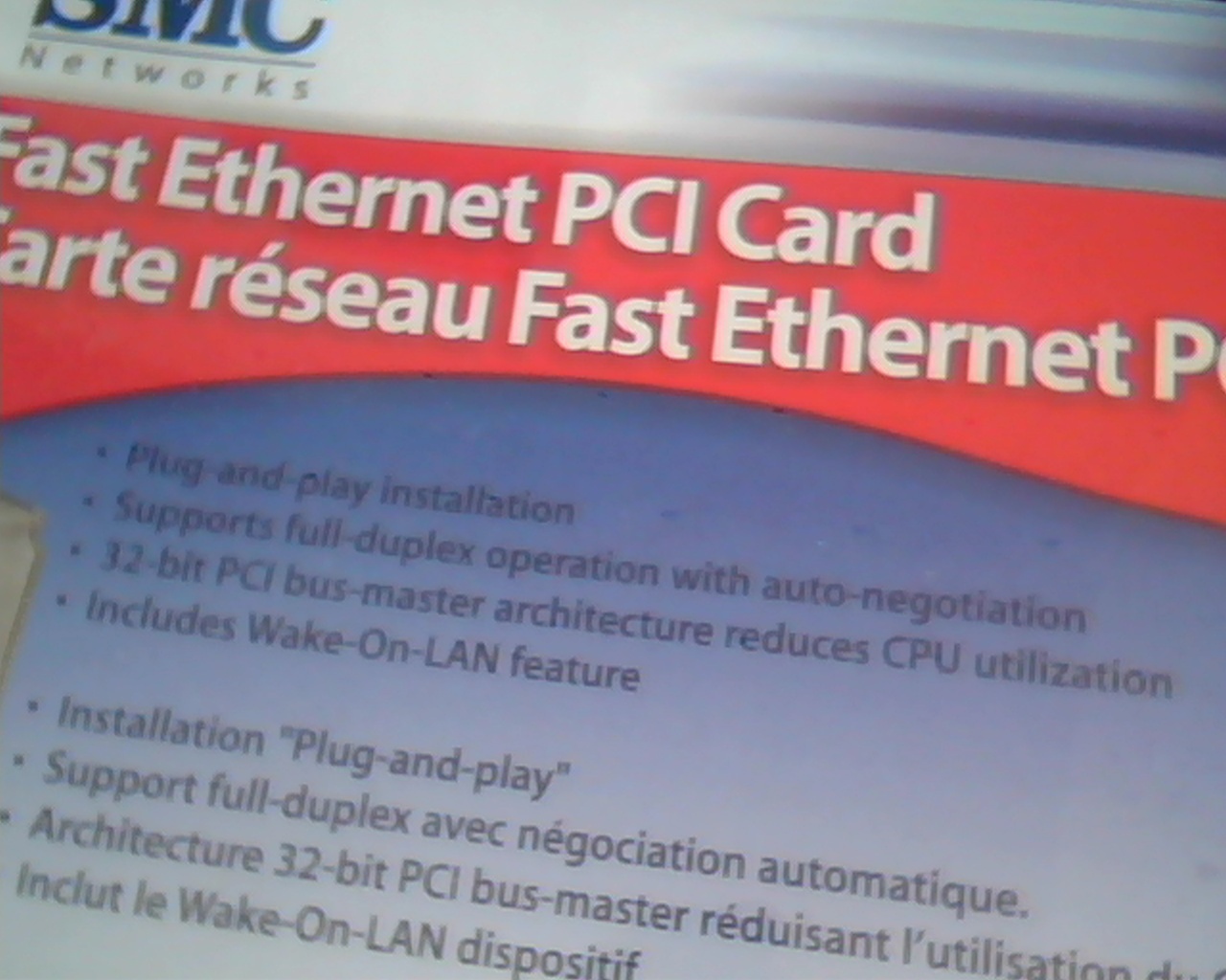 PCI Ethernet Card SMC1255TX SMC 1255TX Sealed Box Win 95/98/ME/NT/2000/XP - image 2
