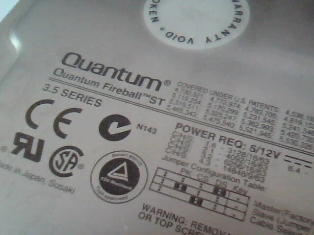 Hard Drive IDE Disk Quantum Fireball ST ST32A012 02-C 3.2AT 3.2 AT - image 2
