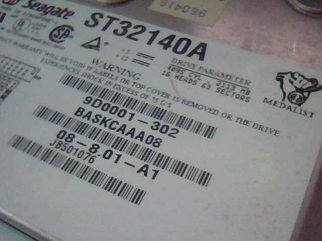Hard Drive IDE Disk Seagate Medalist ST32140A 9D0001-302 08-8.01-A1 - image 2