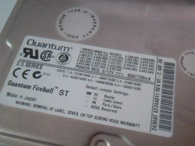Hard Drive IDE Disk Quantum Fireball ST ST24A011 2430AT - image 2