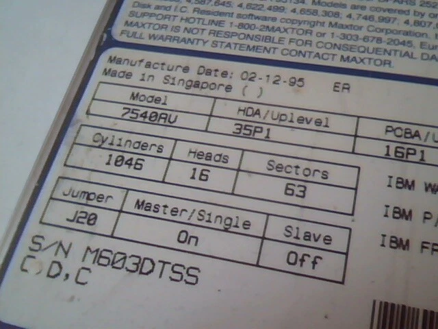 Hard Drive IDE Disk Maxtor 7540AV 25H2229 06H4153 35P1 - image 2