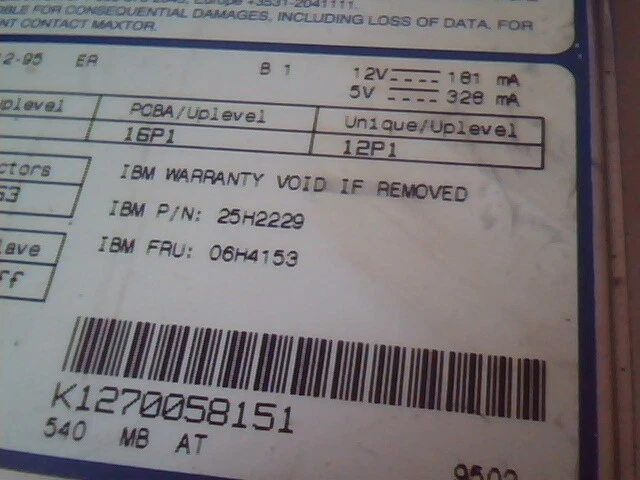 Hard Drive IDE Disk Maxtor 7540AV 25H2229 06H4153 35P1 - image 3