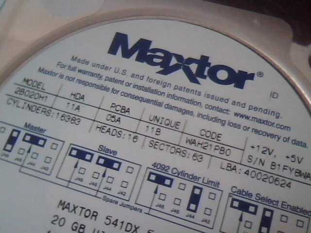 Hard Drive IDE Disk Maxtor 2B020H1 541DX B3FBA 76029413 11A 05A 11B WAH21PB0 - image 2