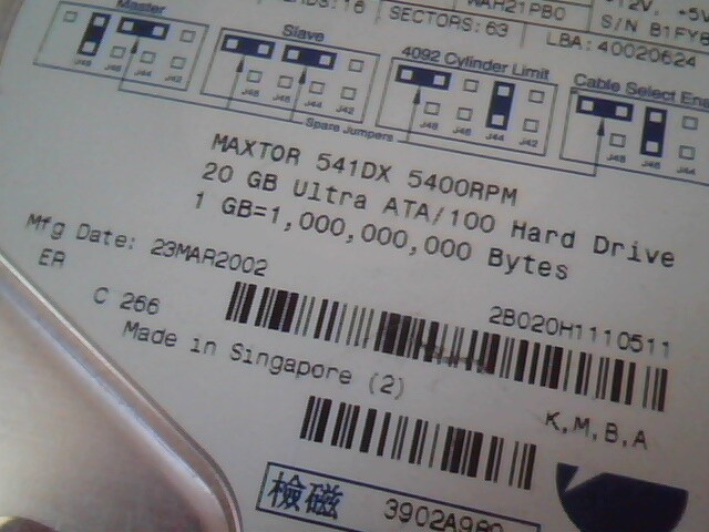 Hard Drive IDE Disk Maxtor 2B020H1 541DX B3FBA 76029413 11A 05A 11B WAH21PB0 - image 3