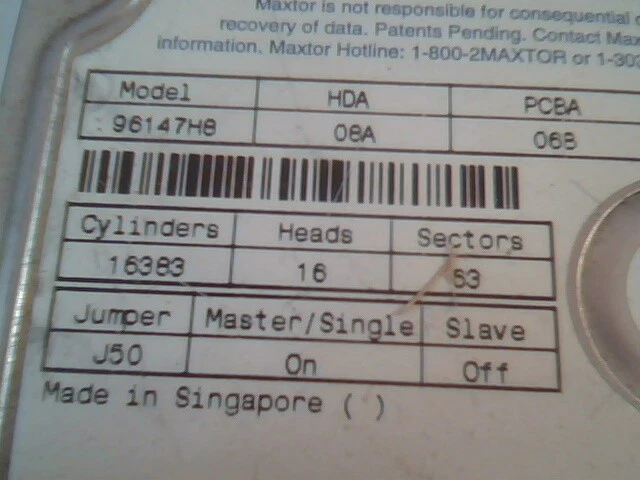 Hard Drive IDE Disk Maxtor 96147H8 BAC51KJ0 08A DN08A - image 2