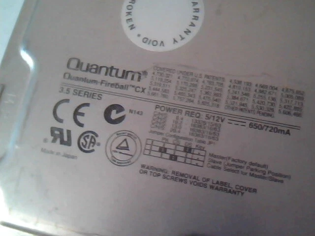 Hard Drive IDE Disk Quantum Fireball CX CX13A011 02-B 13.0AT - image 2
