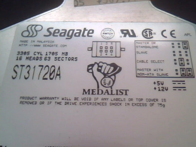 Hard Disk Drive IDE Seagate Medalist ST31720A 9G2001-008 - image 2