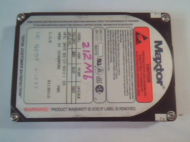 Hard Drive IDE Disk Maxtor 7213AT 30A 91A B113DX1S