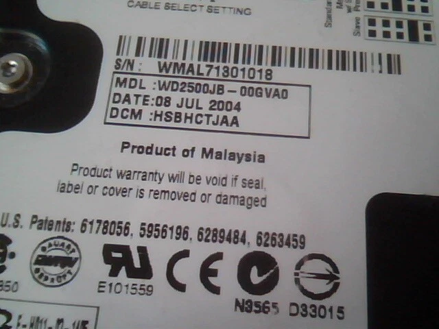 Hard Drive IDE Western Digital Caviar WD2500JB-00GVA0 WD2500 250GB 488397166 - image 3