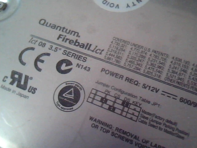 Hard Drive IDE Disk Qunatum Fireball lct LA17A011 01-A 17.3AT - image 3