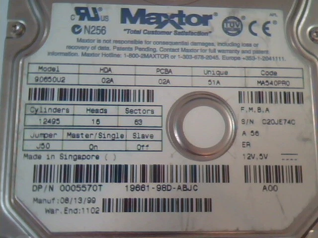 Hard Drive IDE Disk Maxtor 90650U2 MA540PR0 0005570T - image 2