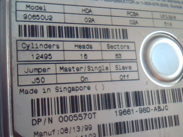 Hard Drive IDE Disk Maxtor 90650U2 MA540PR0 0005570T - image 3