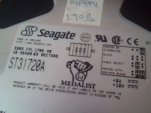 Hard Disk Drive IDE Seagate Medalist ST31720A 9G2001-310 - image 2