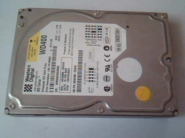 Hard Drive IDE Western Digital WD400 WD400BB-00CAA0 78165360 HSEHNQ2AA 40GB