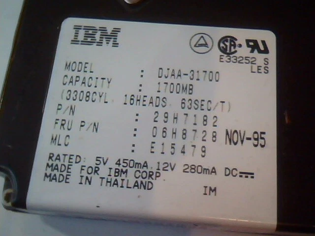 Hard Drive IDE Disk IBM DJAA-31700 29H7182 06H8728 - image 2