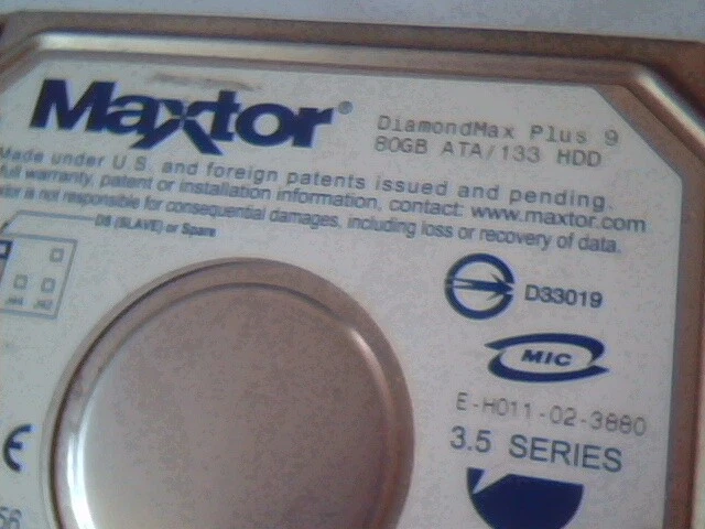Hard Drive IDE Disk Maxtor DiamondMax Plus 9 YAR41BW0 F4FYA 80GB - image 2