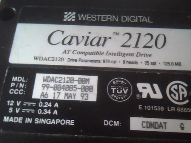 Hard Drive IDE Disk Western Digital Caviar WDAC2120-00M 99-004085-000 A6 17 MAY - image 2