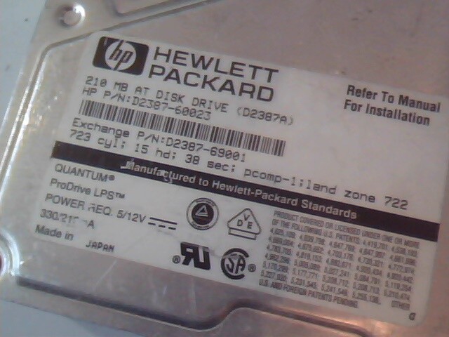 Hard Disk Drive IDE Hewlett Packard D2387-60023 RR21A10C LPS - image 2