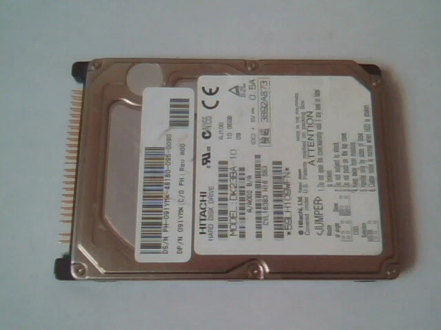 2.5 in Hard Drive IDE Disk Hitachi DK23BA-10 091YMK A00 10.6GB