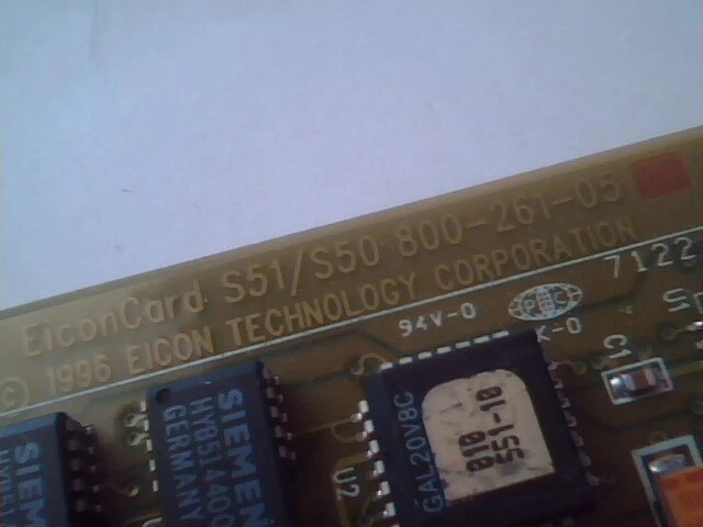 Eicon EiconCard S51/S50 800-261-05 ISA Card 030-345-02 - image 3