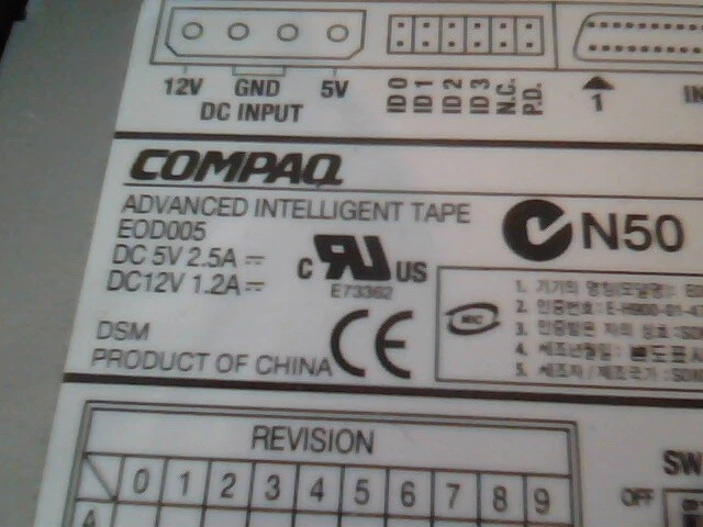 AIT 50 Tape Drive Compaq DEC 70-40375-01 C5 SCSI LVD EOD005 190716-001 ✅TESTED - image 3