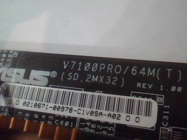 Video Card AGP ASUS V7100PRO 64M (T) /T/N/64M/SD/U NTSC S-Video Composite - image 2