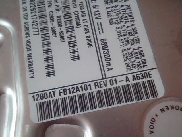 Hard Drive IDE Disk Quantum Fireball FB12A101 1280AT D2930-60101 01-A - image 4