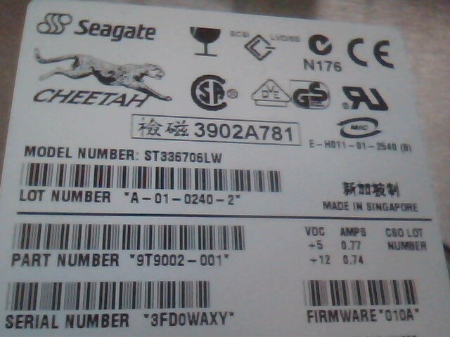 HDD Hard Drive SCSI Disk Seagate Cheetah ST336706LW 9T9002-001 A-01-0240-2 - image 2