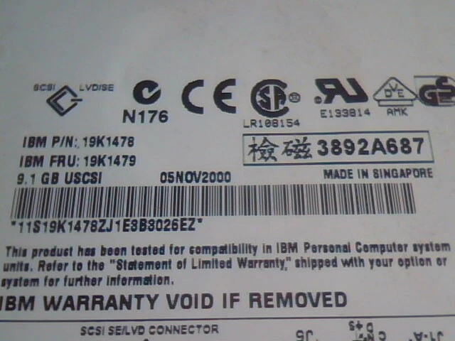 Hard Drive SCSI Disk IBM ST39236LW 19K1478 9N3012-YYY - image 2