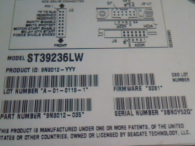 Hard Drive SCSI Disk IBM ST39236LW 19K1478 9N3012-YYY - image 3
