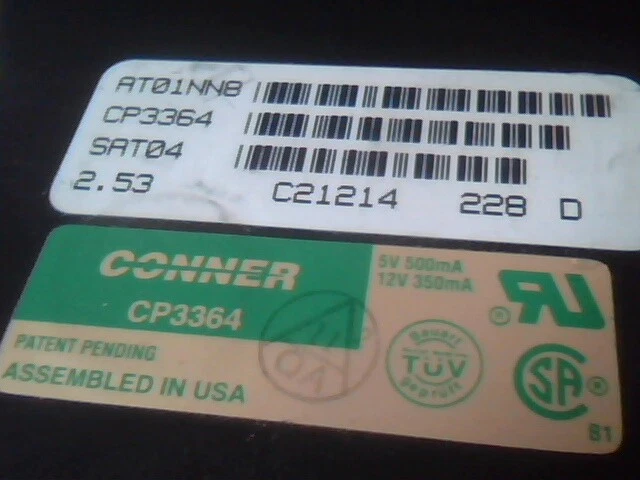 Hard Drive IDE Disk Conner CP3364 SAT04 C21214 D92.330 - image 2