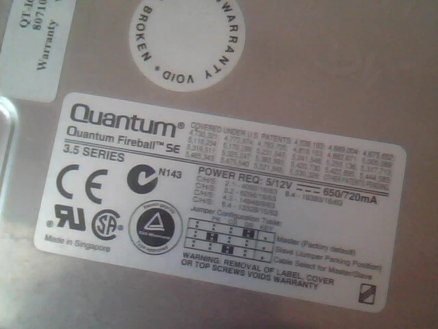 Hard Drive IDE Quantum Fireball SE SE64A013 02-B 6.4AT - image 2