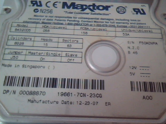 Hard Drive IDE Disk Maxtor 84320D5 05B 15B 53A 00088870 - image 3