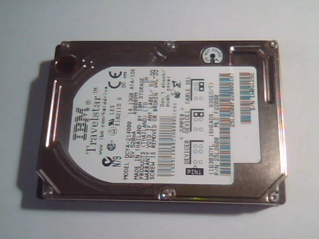 2.5 Hard Disk Drive IDE IBM Travelstar DCYA-214000 25L2600 14.13GB 25L2600