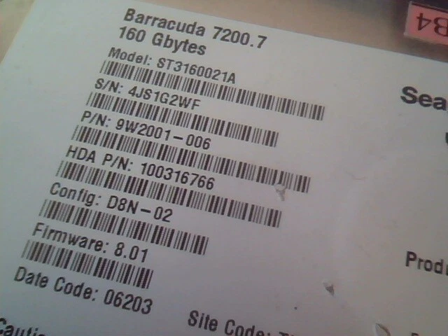Hard Disk Drive IDE Seagate Barracuda ST3160021A 9W2001-006 100316766 - image 2