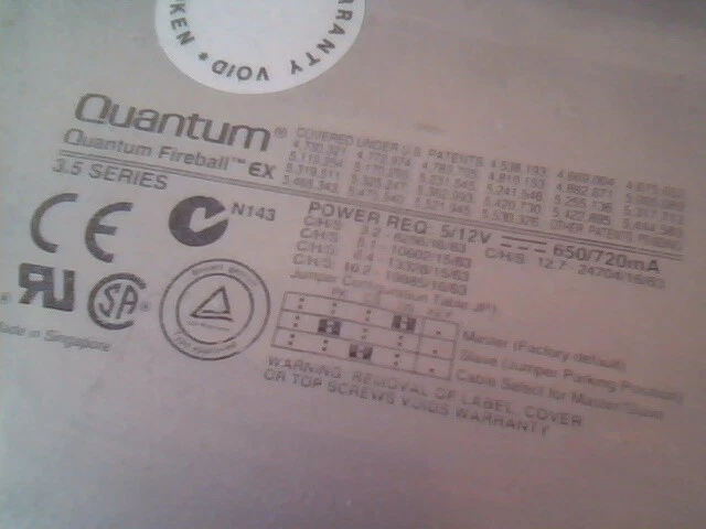 Hard Disk Drive IDE Quantum Fireball EX EX32A014 01-B 3.2AT - image 2