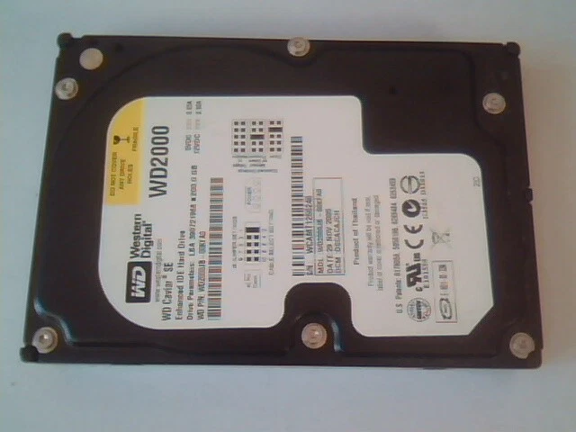 Hard Disk Drive IDE Western Digital Caviar WD2000JB-00KFA0 390721968 200GB
