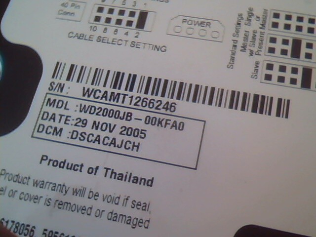 Hard Disk Drive IDE Western Digital Caviar WD2000JB-00KFA0 390721968 200GB - image 3