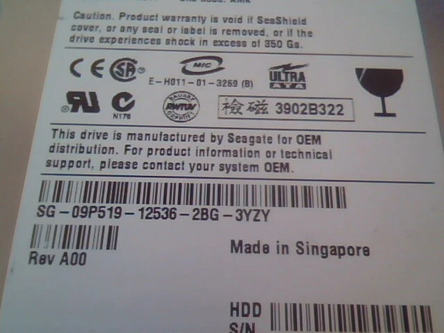 Hard Disk Drive IDE Seagate Barracuda ST380021A 9T6006-132 100165033 - image 3
