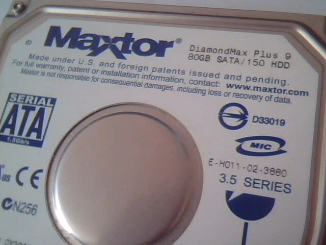 Hard Disk Drive SATA Maxtor YAR51HW0 0Y3392 DiamondMax Plus 9 80GB - image 2