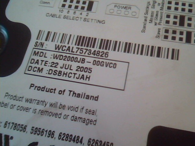 Hard Disk Drive IDE Western Digital Caviar SE WD2000JB-00GVC0 200GB 390721968 - image 3