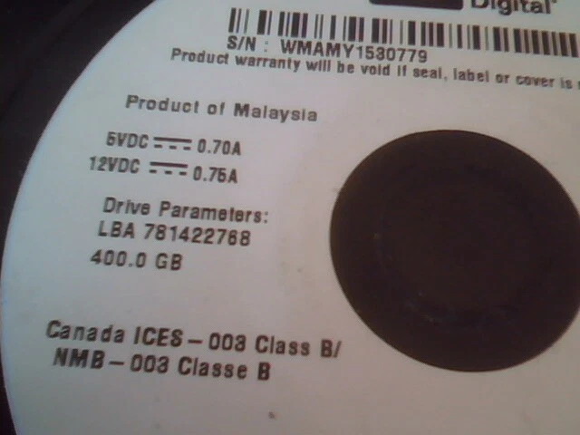 Hard Drive SATA Western Digital WD4000KD-00NAB0 Caviar SE16 400GB - image 2