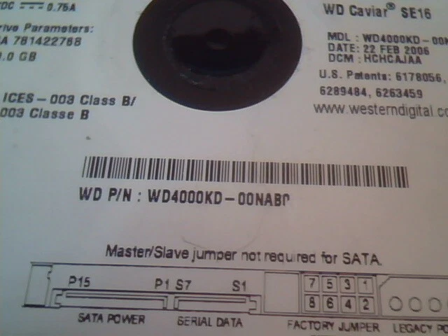 Hard Drive SATA Western Digital WD4000KD-00NAB0 Caviar SE16 400GB - image 4