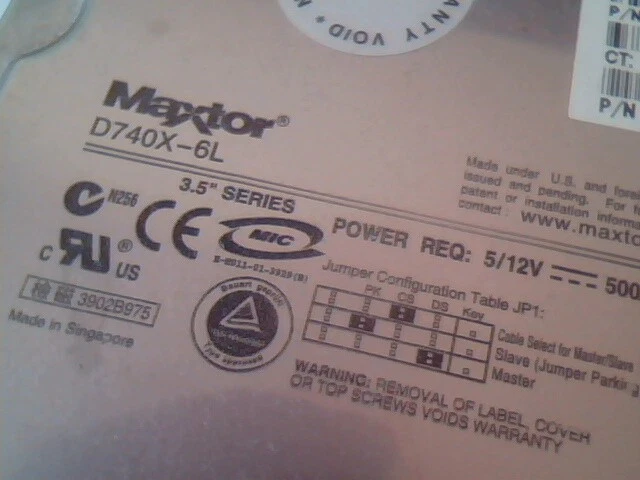 Hard Disk Drive IDE Maxtor D740X-6L MX6L040L2 19K1568 40GB - image 2