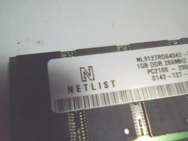 4GB NETLIST DDR ECC MEMORY 4x 1GB NL9127RD64042-D​21JN - image 2