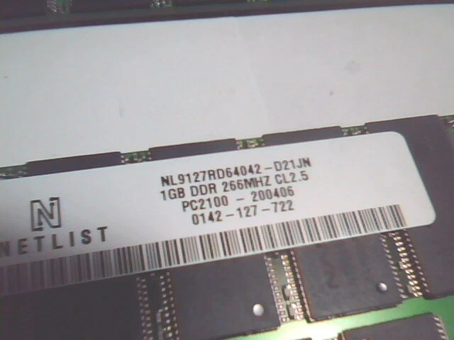 4GB NETLIST DDR ECC MEMORY 4x 1GB NL9127RD64042-D​21JN - image 3