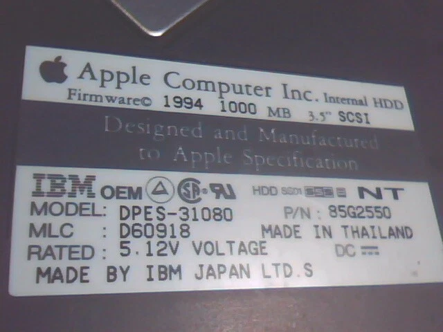 Hard Drive SCSI Disk Apple DPES-31080 85G2550 D60918 1C057882 2C3 655-0141-A HDD - image 2