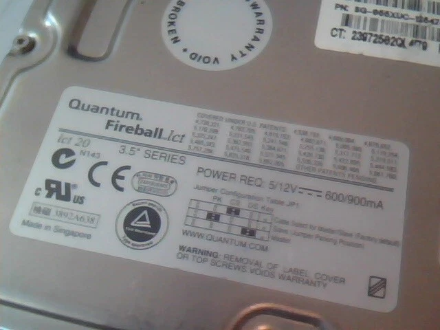 Hard Drive IDE Disk Quantum Fireball lct QML10000LD-A SQ-055XUC-12547-0BC-22W3 - image 2